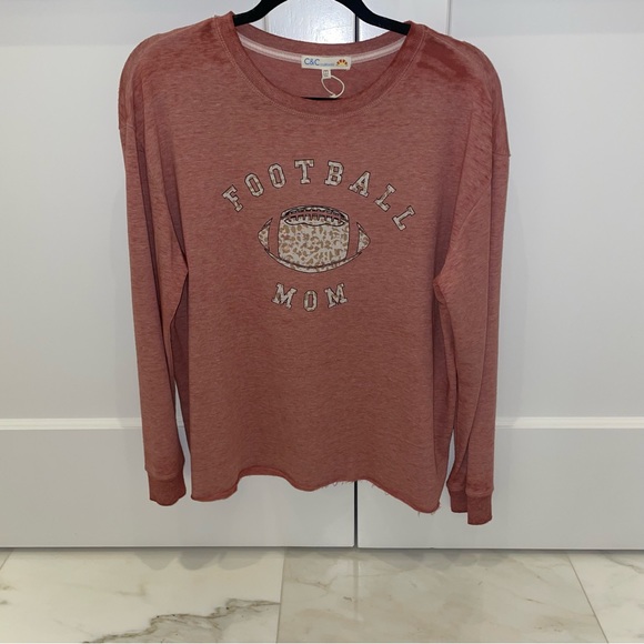 C&C California Tops - Football mom long sleeve C&C California mauve leopard size medium